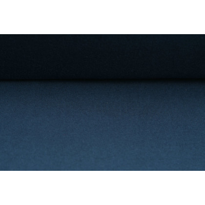 Jednolícní úplet, tričkovina, tmavě modrá, látky, metráž  - šíře 2 x 87 cm - TUNEL